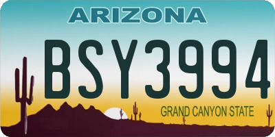 AZ license plate BSY3994