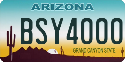 AZ license plate BSY4000