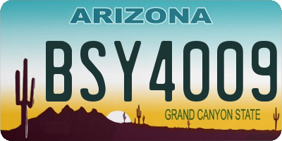 AZ license plate BSY4009