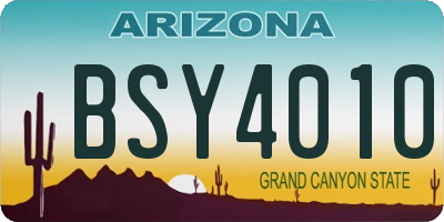 AZ license plate BSY4010
