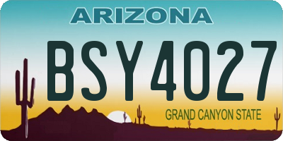 AZ license plate BSY4027