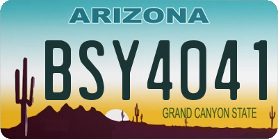 AZ license plate BSY4041