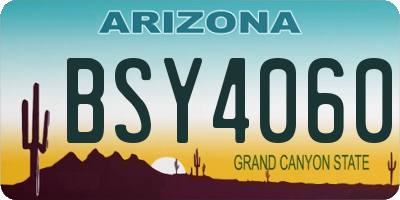 AZ license plate BSY4060