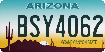 AZ license plate BSY4062