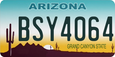 AZ license plate BSY4064