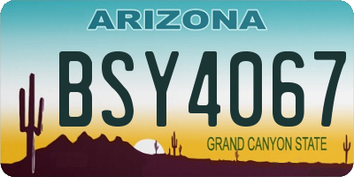 AZ license plate BSY4067