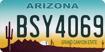 AZ license plate BSY4069