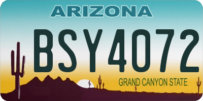 AZ license plate BSY4072