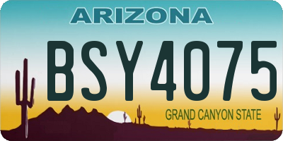 AZ license plate BSY4075