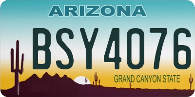 AZ license plate BSY4076