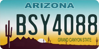 AZ license plate BSY4088