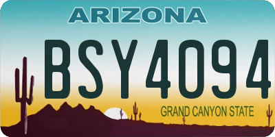 AZ license plate BSY4094
