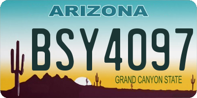 AZ license plate BSY4097