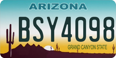 AZ license plate BSY4098