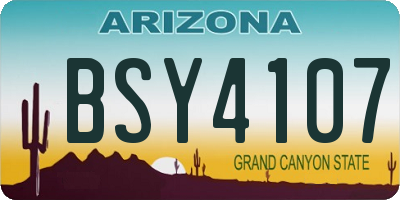 AZ license plate BSY4107