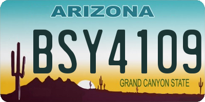 AZ license plate BSY4109