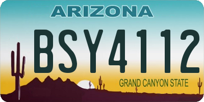 AZ license plate BSY4112