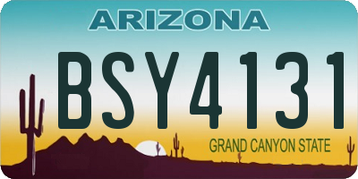 AZ license plate BSY4131