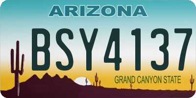 AZ license plate BSY4137