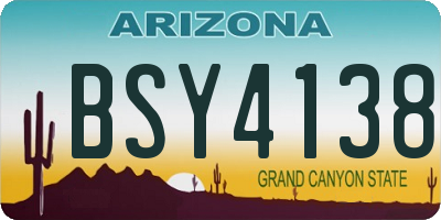 AZ license plate BSY4138