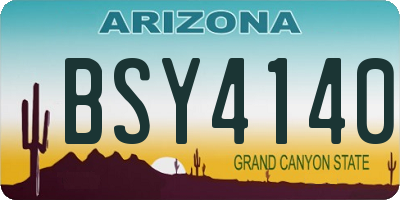 AZ license plate BSY4140