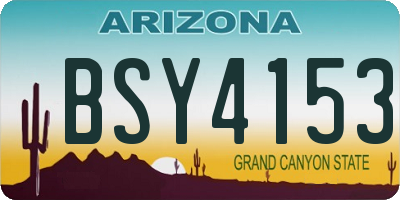 AZ license plate BSY4153