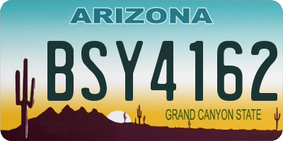 AZ license plate BSY4162