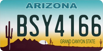 AZ license plate BSY4166