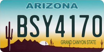 AZ license plate BSY4170
