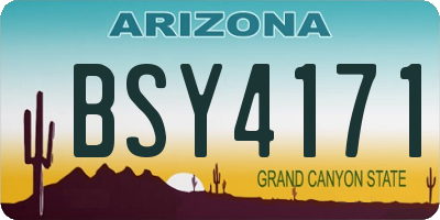 AZ license plate BSY4171