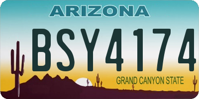 AZ license plate BSY4174