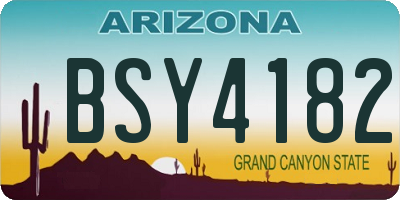 AZ license plate BSY4182