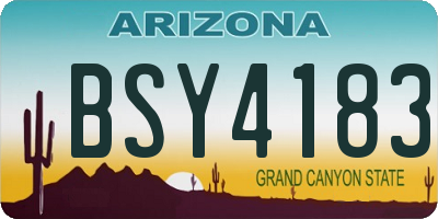 AZ license plate BSY4183