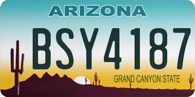 AZ license plate BSY4187