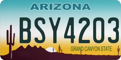 AZ license plate BSY4203