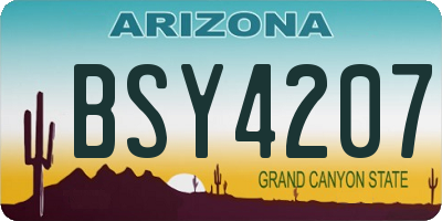 AZ license plate BSY4207