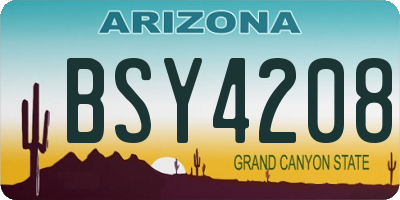 AZ license plate BSY4208