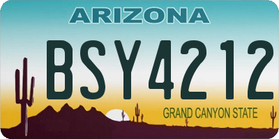 AZ license plate BSY4212