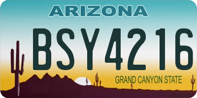 AZ license plate BSY4216