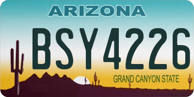 AZ license plate BSY4226