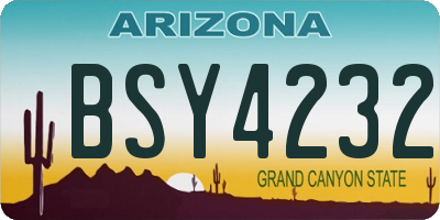 AZ license plate BSY4232