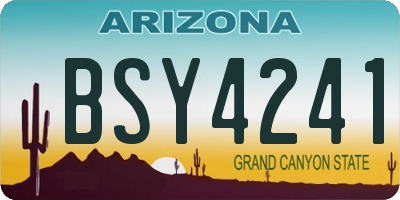 AZ license plate BSY4241