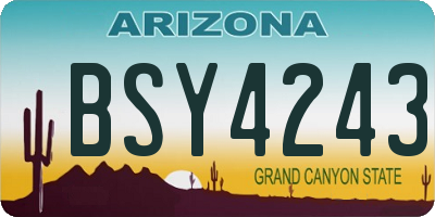 AZ license plate BSY4243