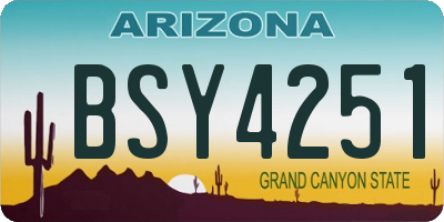 AZ license plate BSY4251