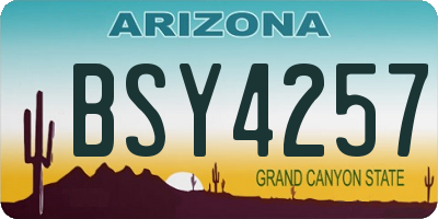 AZ license plate BSY4257