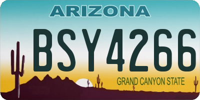AZ license plate BSY4266