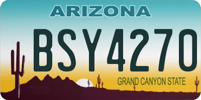 AZ license plate BSY4270