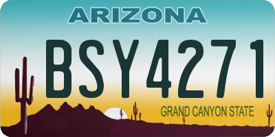 AZ license plate BSY4271