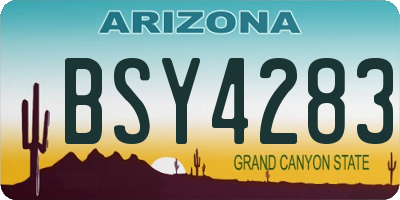 AZ license plate BSY4283
