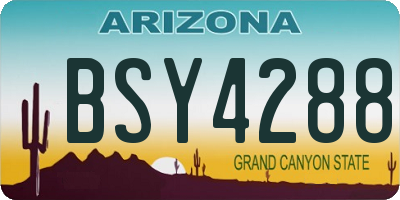 AZ license plate BSY4288